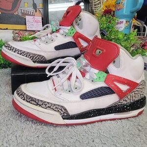 Price DROP Jordans 7Y White and Red Sneakers